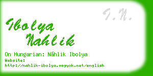 ibolya nahlik business card